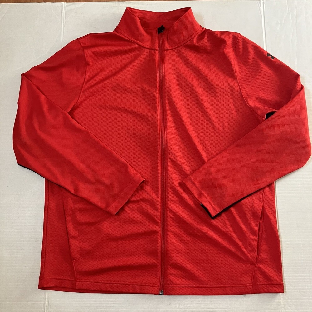 Under Armour Men Coldgear Fleece Full Zip Track Jacket Trainer Red XXL 2XL